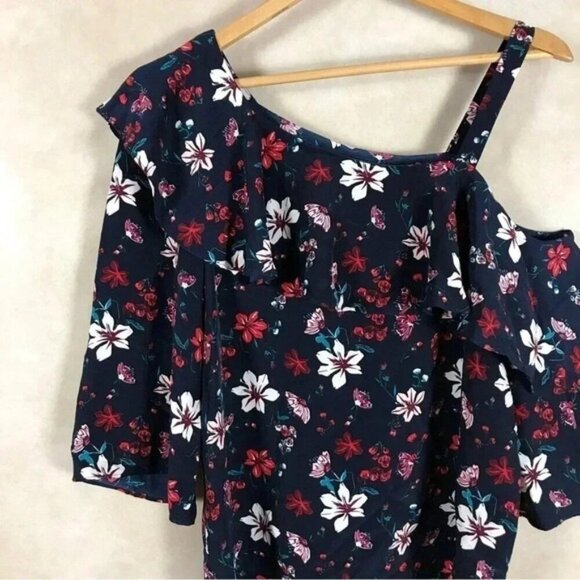 RACHEL ZOE Floral One Shoulder Blouse NWT SMALL - Picture 3 of 7